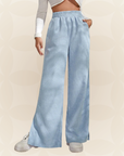 Moniek - Geribbelde Effen Kleur Casual Broek