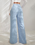 Moniek - Geribbelde Effen Kleur Casual Broek