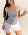 Angelique – Corrigerende geribbelde bodysuit met vierkante hals