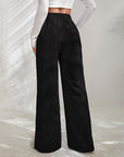 Moniek - Geribbelde Effen Kleur Casual Broek