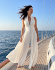 Priscilla | Plissé Jumpsuit met Halterhals