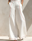 Willeke | Witte set met mouwloze top en brede broek