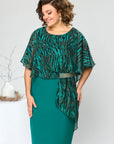 Jolanda - Chique knielange Chiffon Jurk