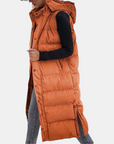 Carlijn | Lang gewatteerd vest met capuchon