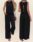 Brigitte - Tweedelige set met mouwloze top en broek