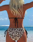 Bikini met Leopardenpatroon Halternek met Bandjes