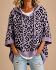 Filomena | Brede gebreide poncho met capuchon