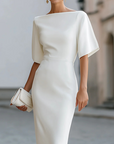 Bootneck Midi-lengte Aansluitend Jurk
