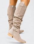 Berta | Comfortabele suède laarzen met westerndetails