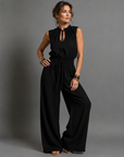Leontine | Mouwloze Jumpsuit Met Wijde Pijpen