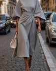 Elegante Effen Kleur Taille Jurk