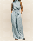 Naomi - Minimalistische tanktop en brede broek set