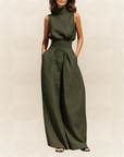 Naomi - Minimalistische tanktop en brede broek set