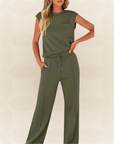 Anna – Casual Zomer Lounge Co-ord Set - Legergroen