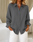 Raewyn™ | Klassieke Blouse met Verborgen Knopen