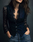Teresa | Blazer met Semi-doorzichtige Mouwen