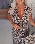 Hedwig | Midi Jurk met Luipaard print