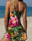 Fiesta – Grafische bloemen tankini met short, effect platte buik