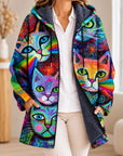 Nolwenn | Kunstzinnige kleurrijke cardigan met capuchon