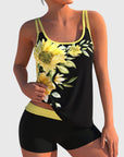 Flor – Bloemige tankini met short, effect platte buik