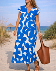 Tamara - Maxi Jurk met Print en V-hals