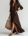 Violaine™ — Lange boho shirtjurk met natuurlijke elegantie