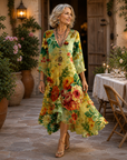 Juul | Prachtige Bloemen Midi Jurk