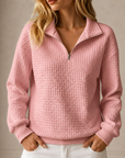 Minke | Gequilte Half-Zip Top