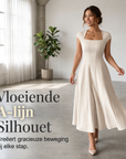 Margot | Elegante midi jurk vierkante hals