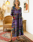 Manuela | Geprinte Jurk met Etnisch Patchwork