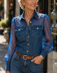 Carmen | Stijlvolle Denim-Look Blouse