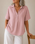 Sonja - Blouse met kraag en knoopdetail