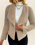Danisha – Beige vest met ribstructuur