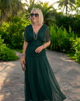 Luisa | Elegante lange feestjurk met V-hals