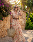 Joselin™ – Lange bohemien jurk met luchtige stof en riem