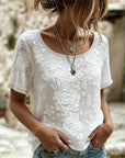 Maxime - Witte Vintage Bloemenprint Blouse