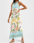 Exquise Zomerse Bloemenprint Mouwloze Midi Jurk