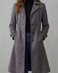 Brigitte | Vintage-Mokafinish – Lange jas