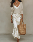 Anaïs – Elegante midi satijnen jurk