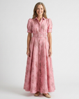 Xanthea | Maxi jurk met korte mouwen, getailleerd, met bloemenpatroon