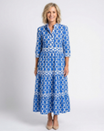 Ysolde | Midi-jurk met 3/4 mouwen en kettingpatroon