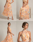Esther™ | Halterjurk met Aquarelprint