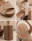 Sandalen Gaia — taupe, kruisbanden en gouden studs