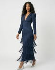 Clara | Elegante fringed jurk met mouwen