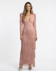 Clara | Elegante fringe jurk met mouwen