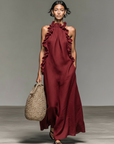 Adele | Maxi Jurk met Volants en Zakken