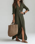 Violaine™ — Lange boho shirtjurk met natuurlijke elegantie