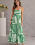 Alina - Gestreepte Maxi Jurk met Soepelvallend Silhouet
