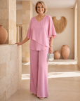 Martha - Zorgeloze Brede Pantalon Set