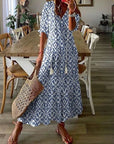 Élodie™ — Elegante fluwelen maxi jurk met bloemenprint